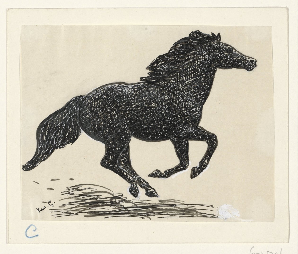 Galopperende hest av Leo Gestel (signed by artist)