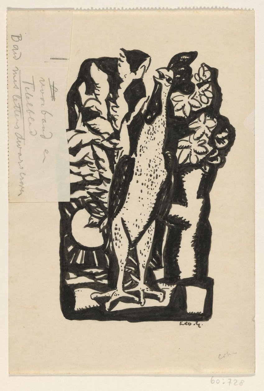 galende hane av Leo Gestel (signed by artist)