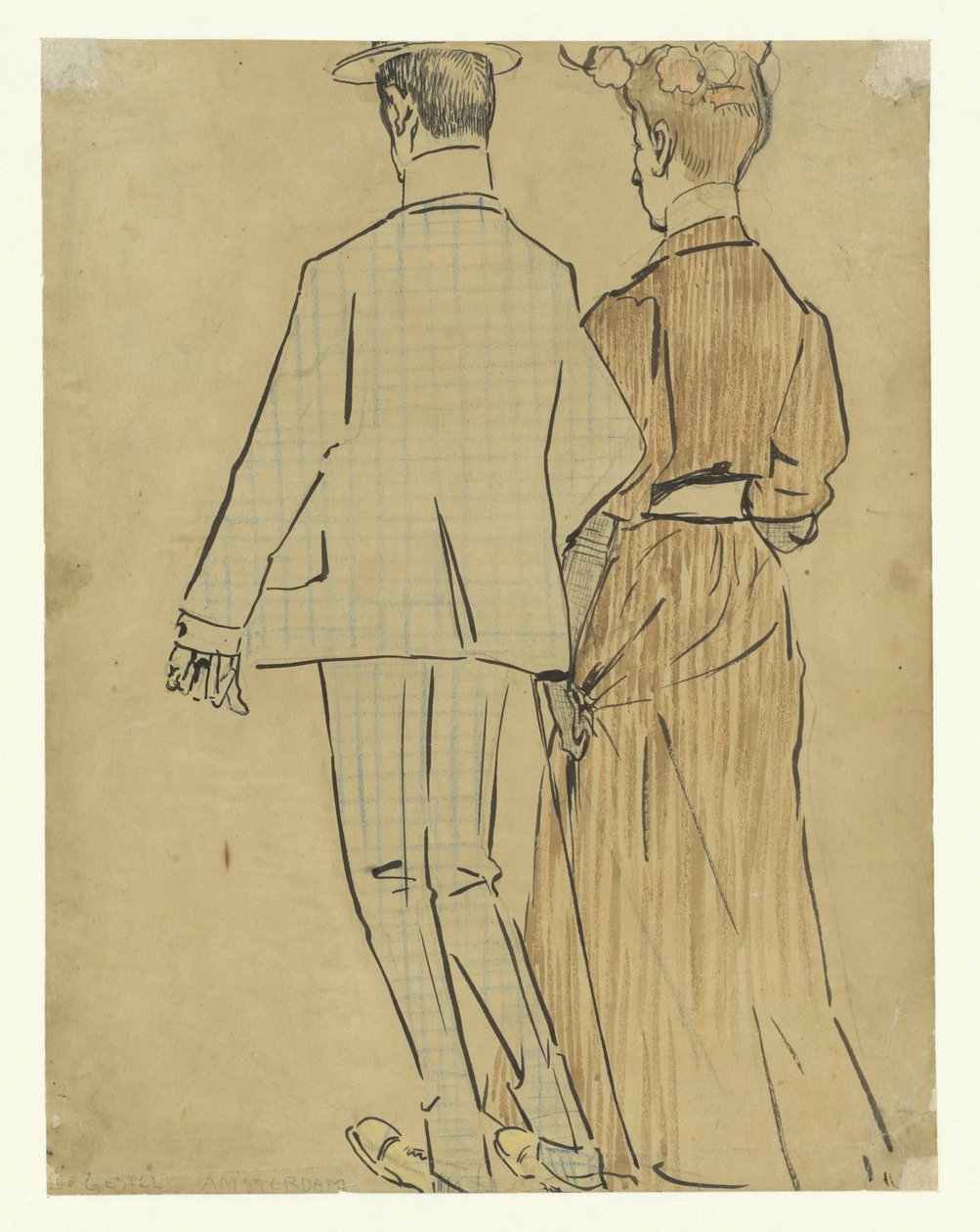 Vandrende par av Leo Gestel (signed by artist)