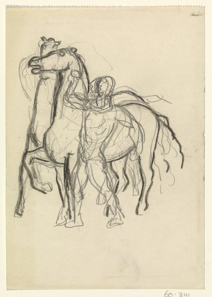 Mann holder to hester i sjakk av Leo Gestel