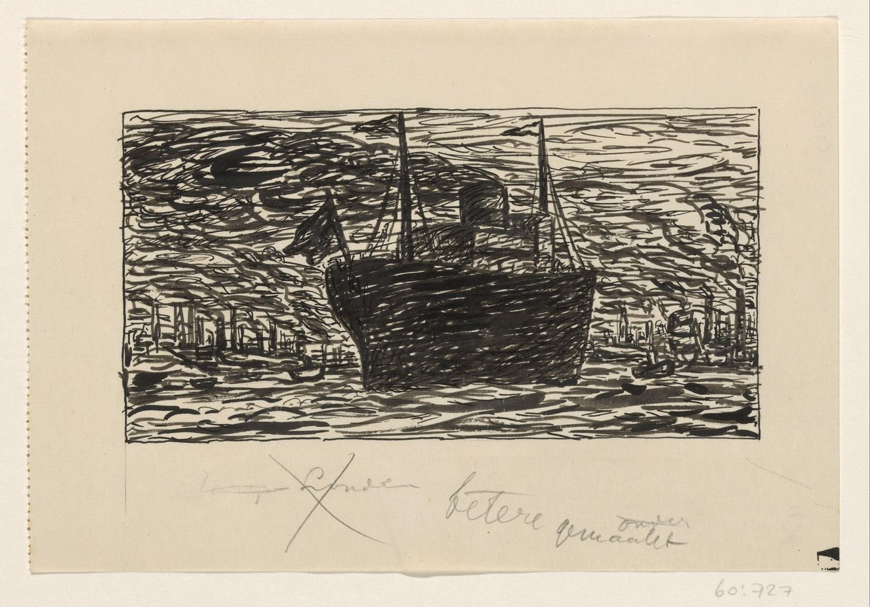 Skipet går inn i Londons havn av Leo Gestel