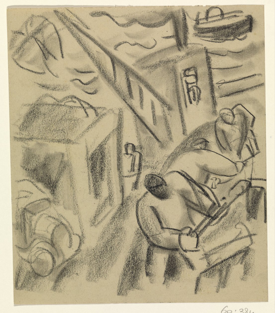 Fisker på en fiskebåt av Leo Gestel