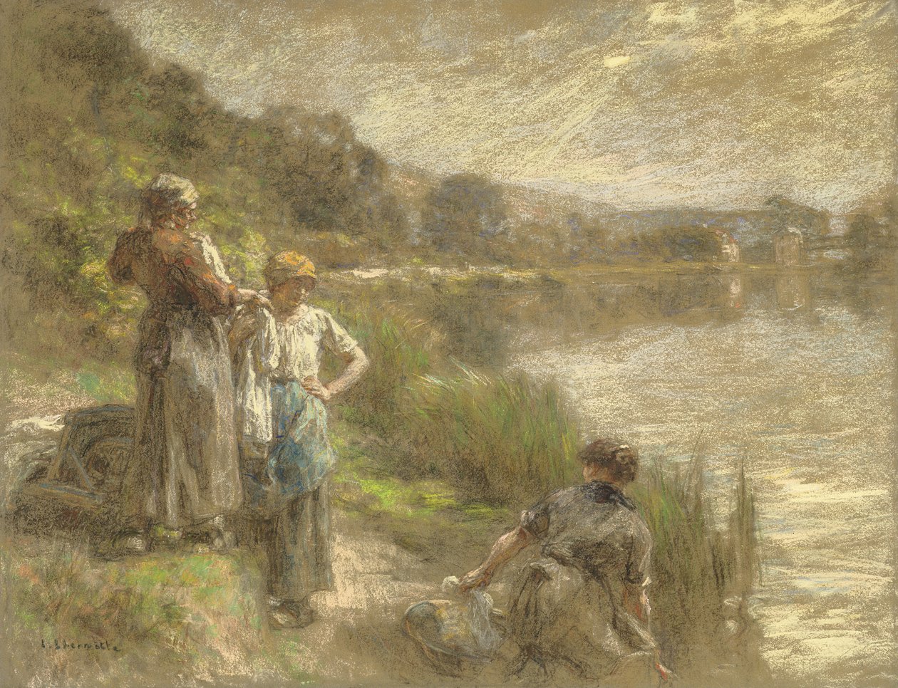 Tre vaskekoner, ca. 1917 av Leon Augustin Lhermitte