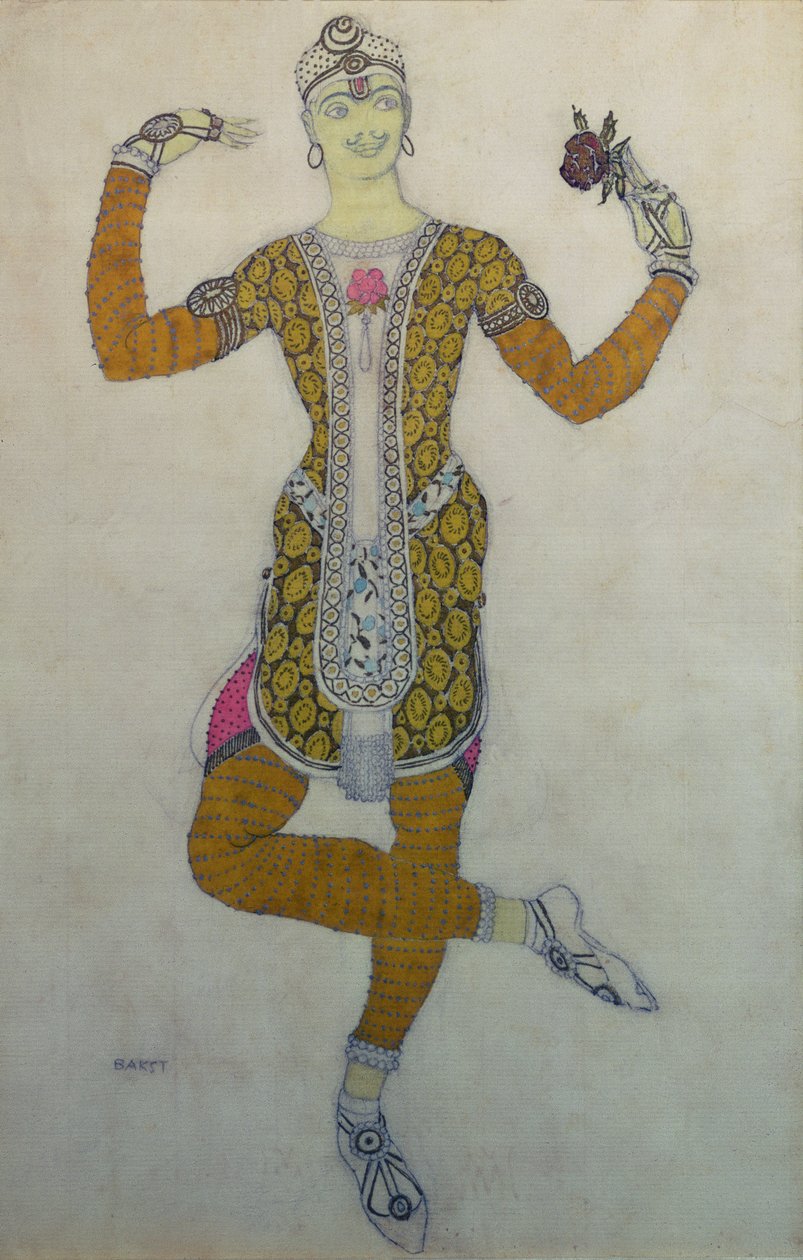 Kostymedesign for Nijinsky i Le Festin, 1909 av Leon Bakst