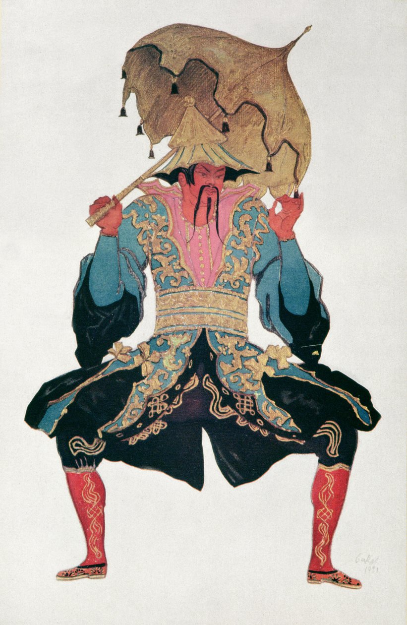 Kostymedesign for en kineser, fra Tornerose, 1921 av Leon Bakst