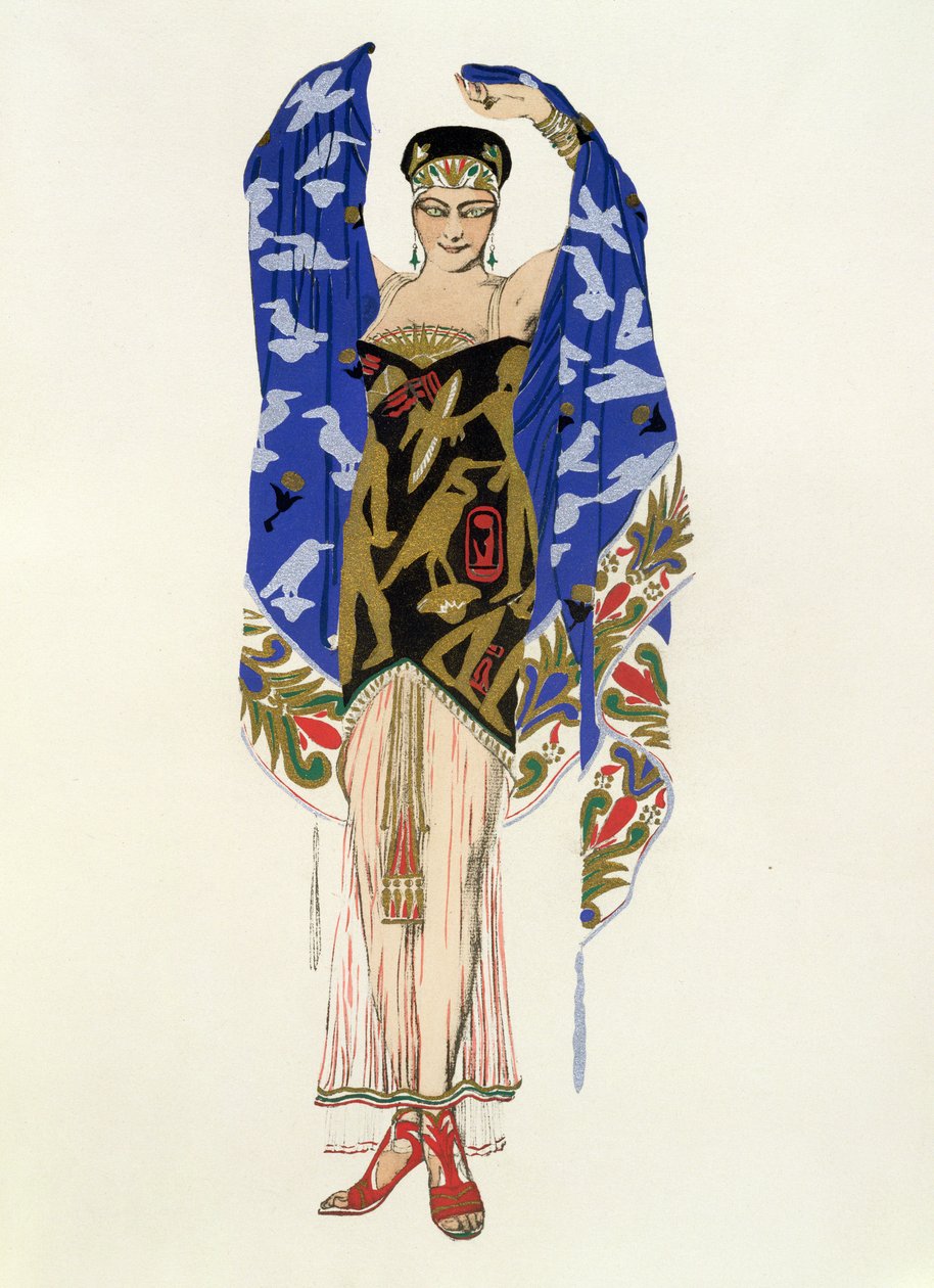 Kostymedesign for en dansende jente av Leon Bakst