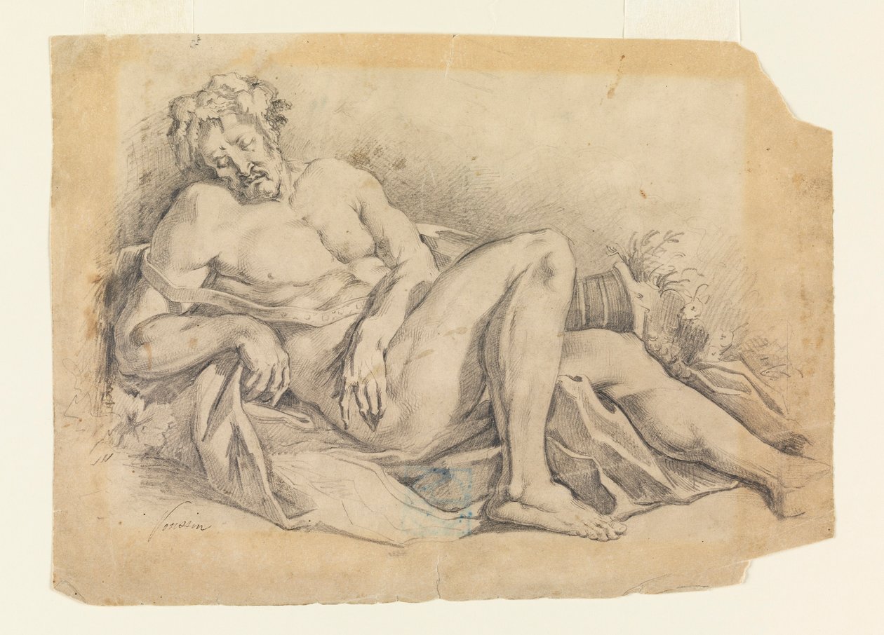Tegning, Bacchus Sleeping av Leon Dabo