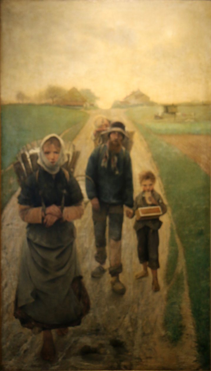 Les marchands de craie-Le matinn Engelsk: krittselgerne-om morgenenNederland: De Krijtsellers-Morgenolfbrekern av Léon Frédéric