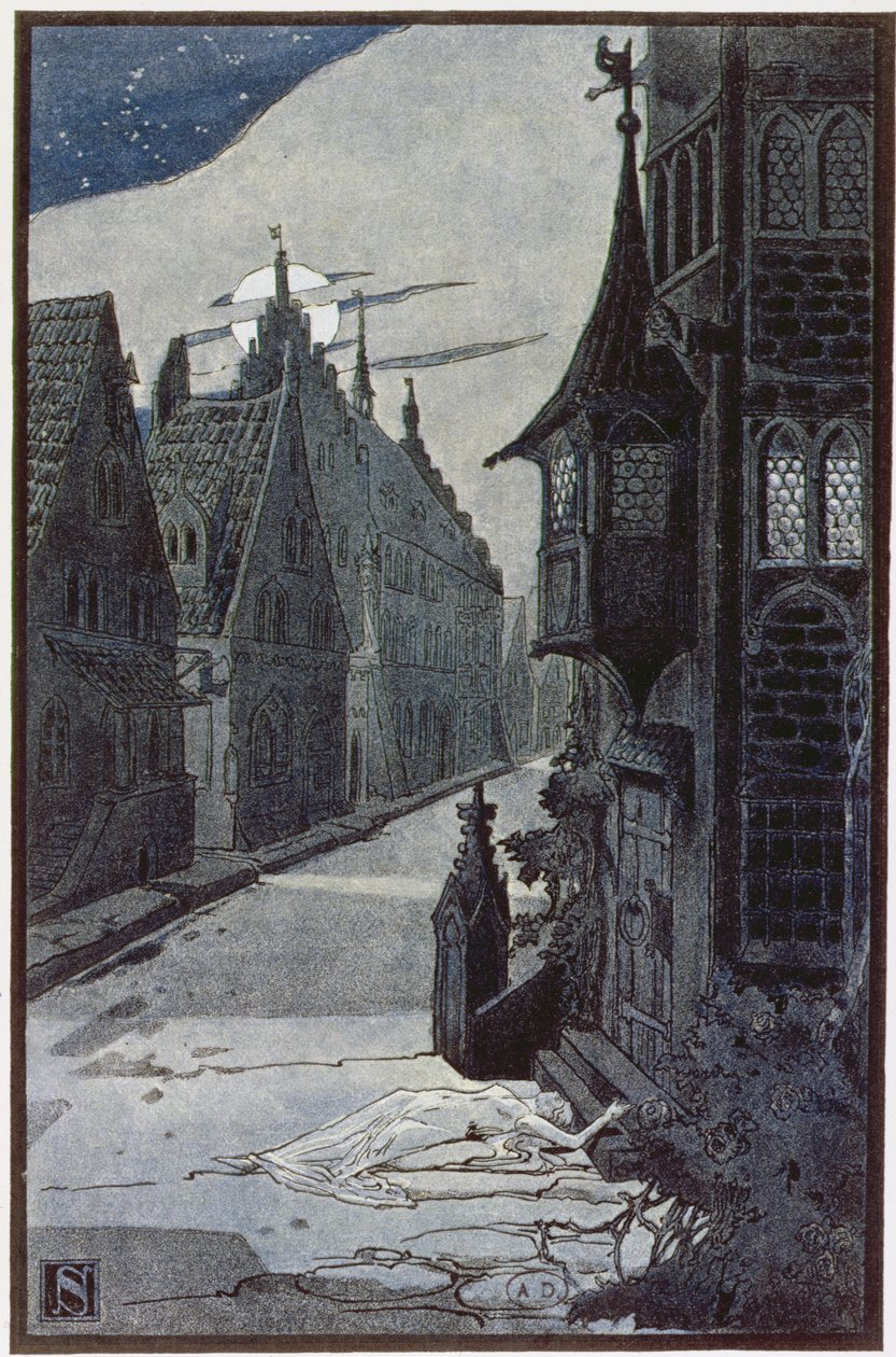 The Plague of Guebwiller i 1348, fra The Legends of Alsace av Georges Spetz, 1905 av Leon Schnug