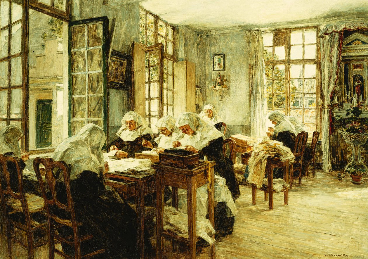 Nonner som syr, av Leon Augustin Lhermitte