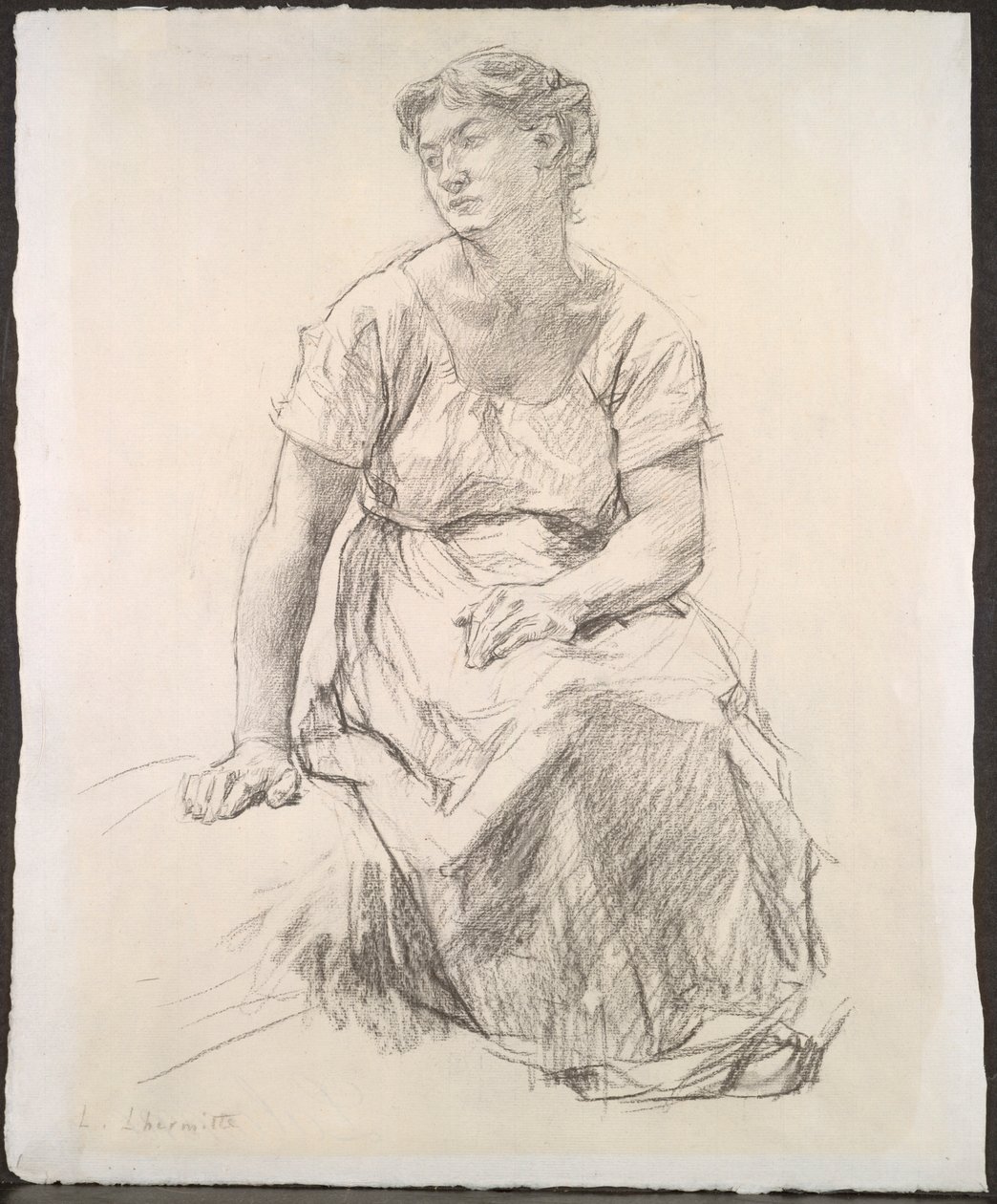 Sittende bondekvinne, ca. 1885. av Leon Augustin Lhermitte