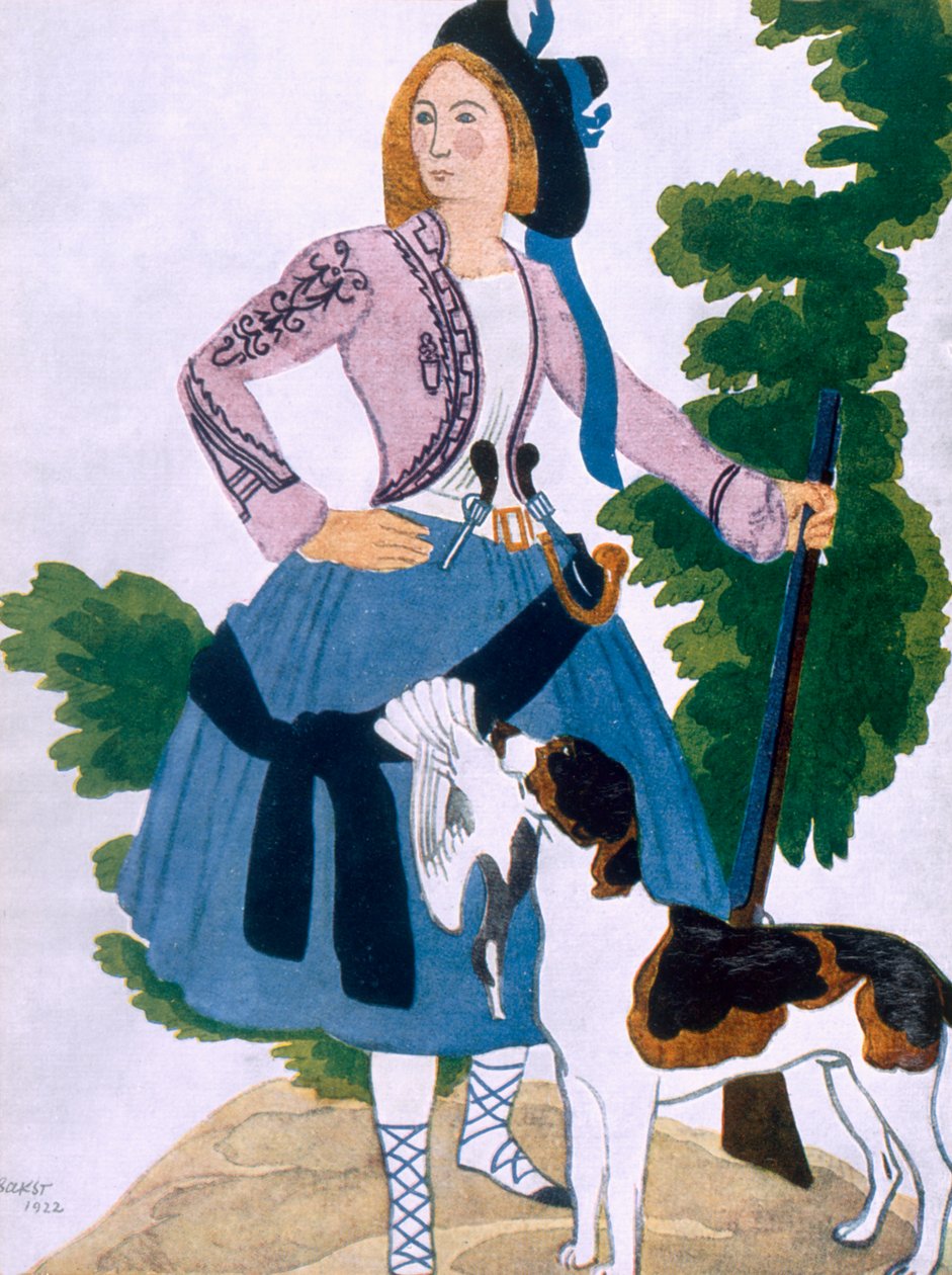 Kostymedesign for The Huntress, 1922 av Leon Bakst