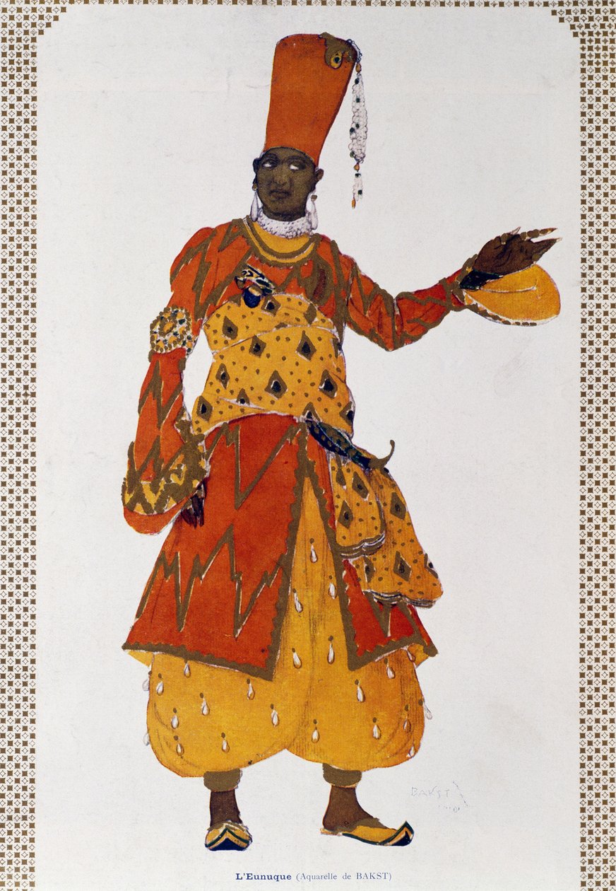 Eunuch, kostyme for ballett Scheherazade (akvarell) av Leon Bakst
