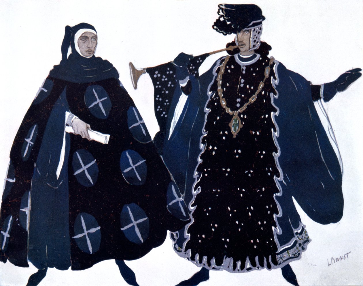 Two Heralds, ballettkostymedesign, 1911 av Leon Bakst