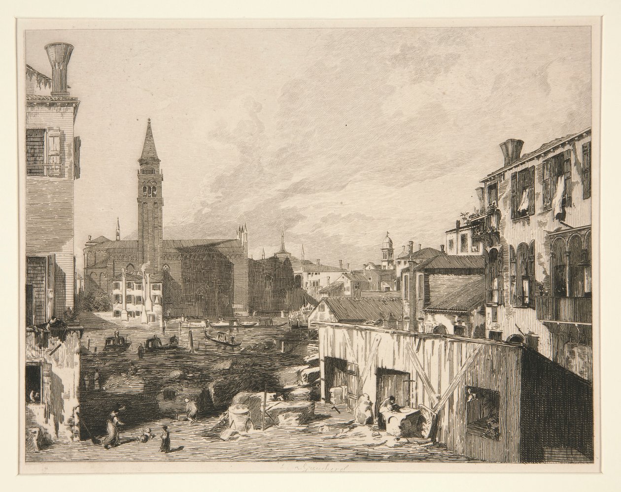 Utsikt i Venezia (Scuola della Carita) av Leon Gaucherel