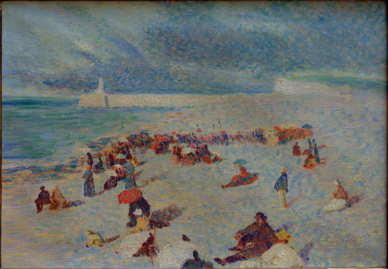 Strandscene av Leon Pourtau