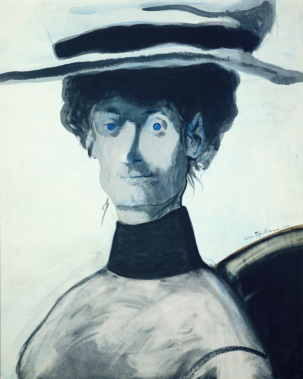Kvinne i rosa hatt av Leon Spilliaert