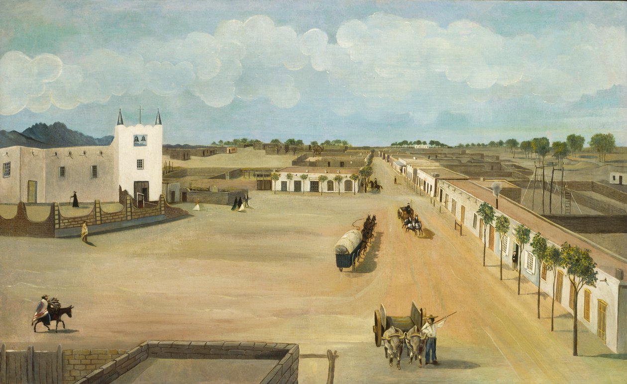 Old Mesilla Plaza, ca. 1885-1886. av Leon Trousset