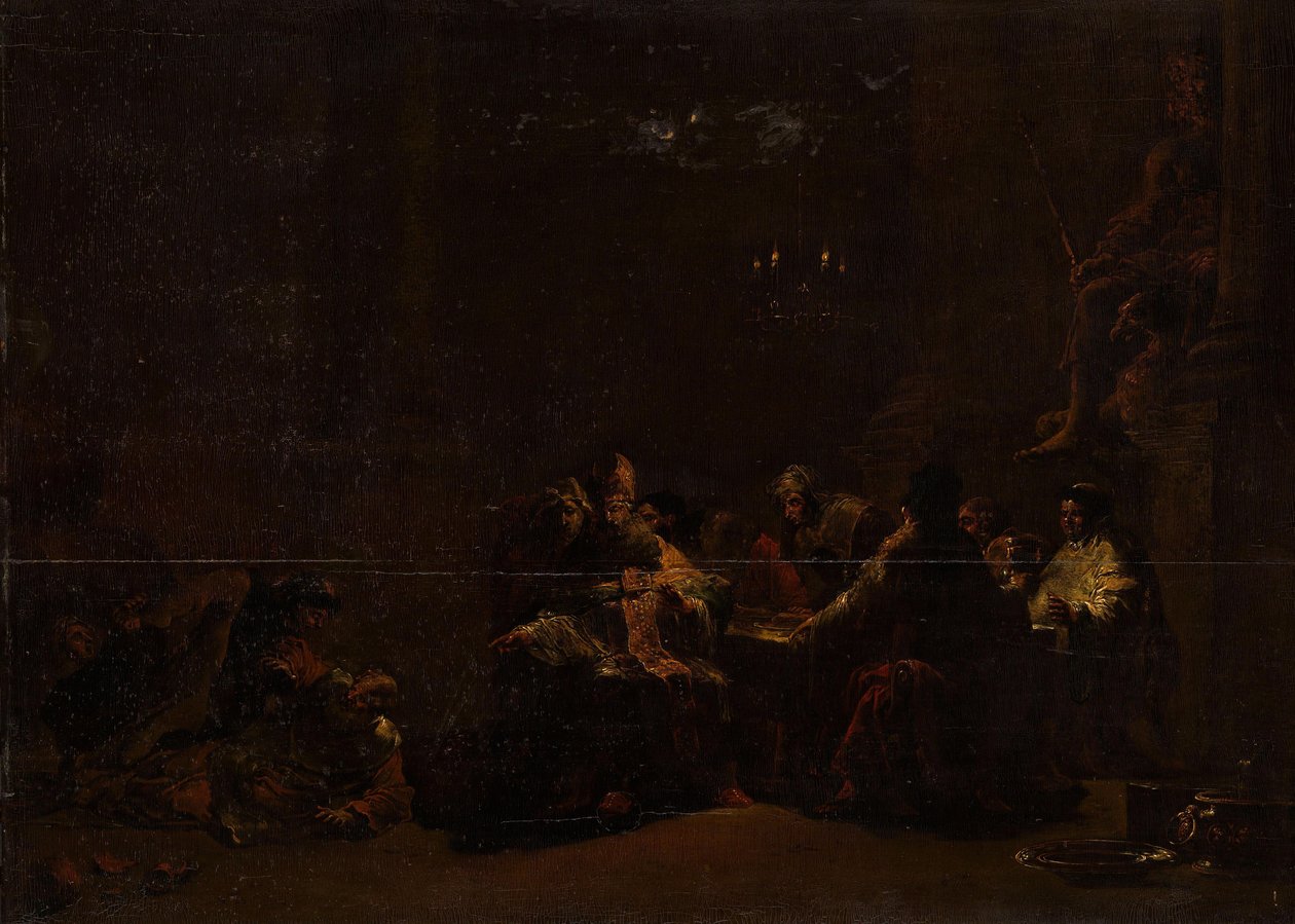 Pashur Smiting Jeremiah i tempelet av Leonaert Bramer