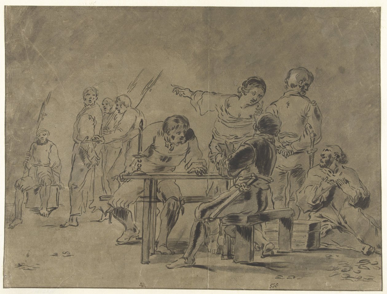 Peter fornekter Kristus av Leonaert Bramer