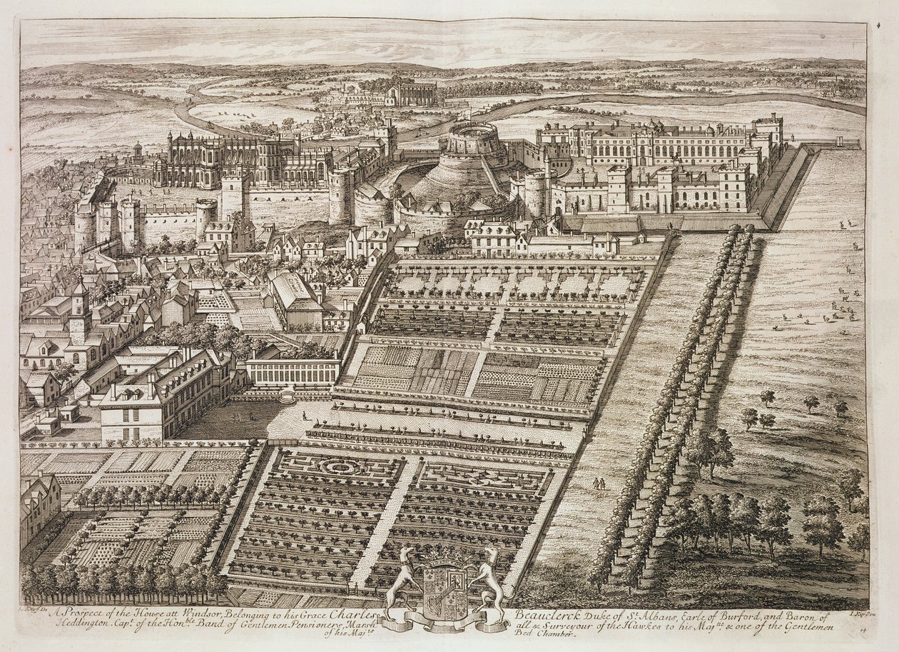 Windsor Castle, gravert av Johannes Kip (ca. 1652-1722) av Leonard Knyff