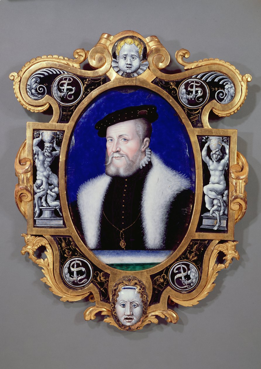 Portrett av Anne, første hertug av Montmorency (1493-1567) 1556 (olje på emalje) av Leonard Limosin