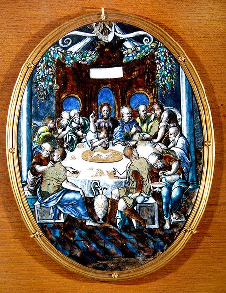 The Last Supper, 1557 (malt emalje) av Leonard Limosin