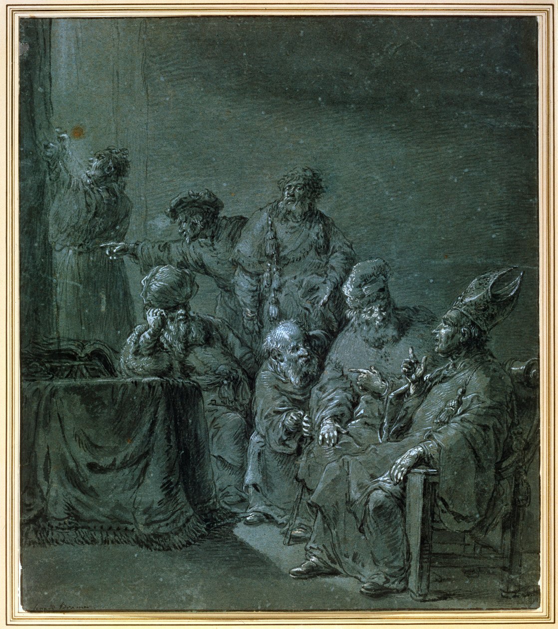 Et bibelsk emne, 1600-tallet. av Leonard Bramer