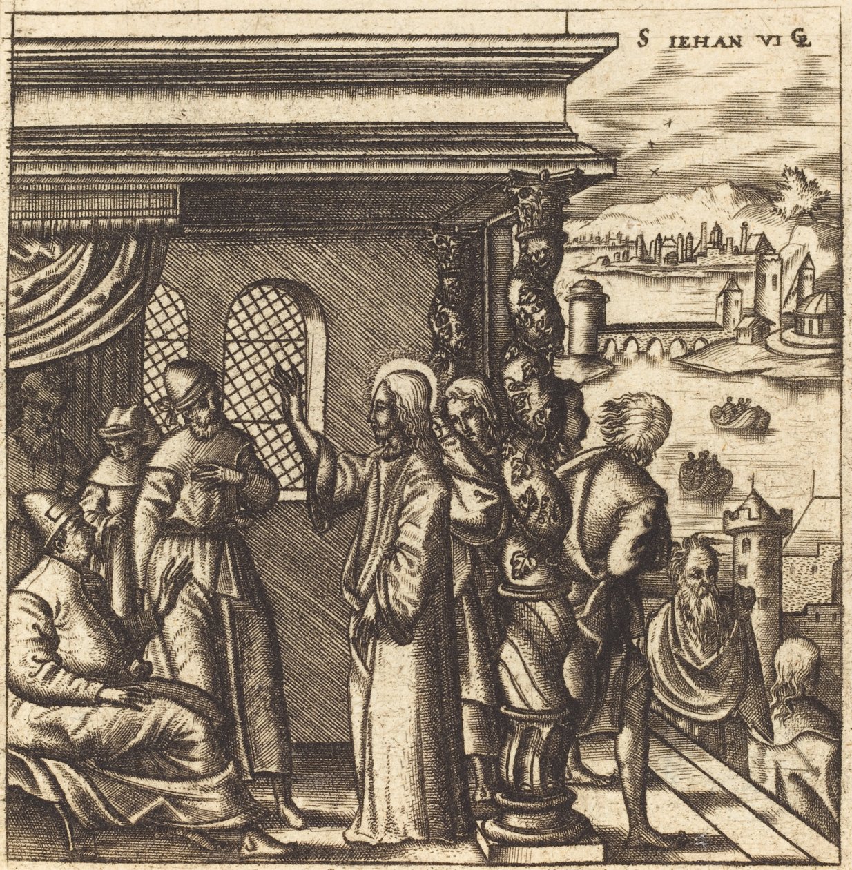 Kristus underviser i synagogen av Leonard Gaultier