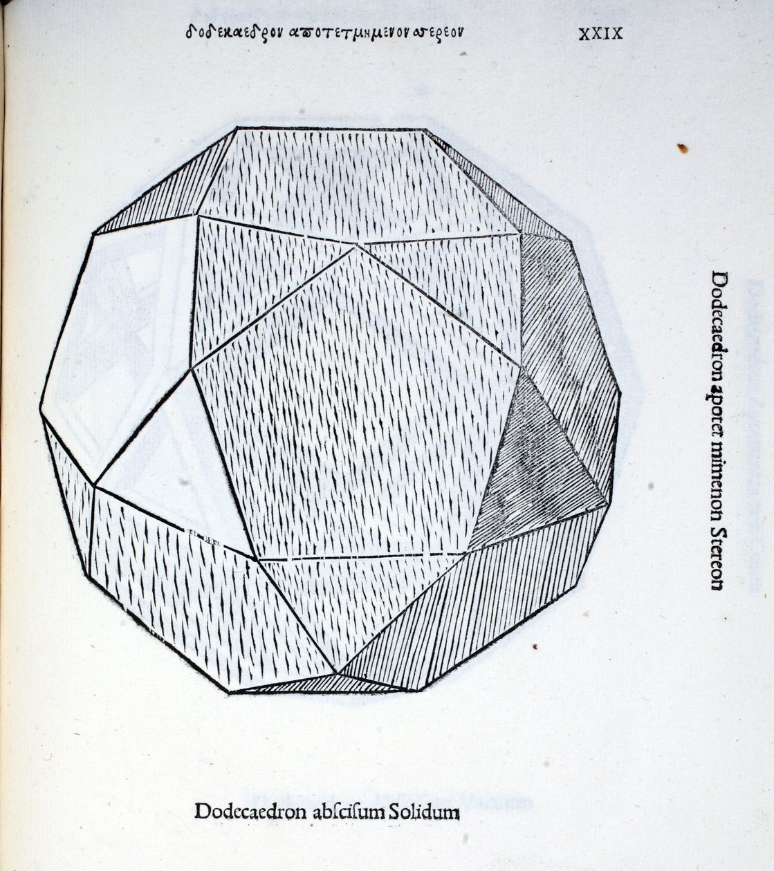 Dodecahedron avskåret solid, illustrasjon fra 