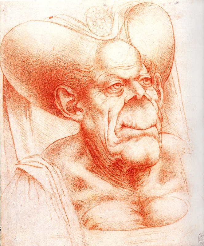Grotesk hode av Leonardo da Vinci