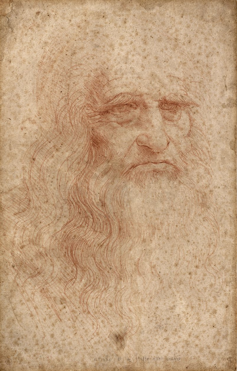 Selvportrett, ca. 1515-16 (blod på hvitt papir) av Leonardo da Vinci