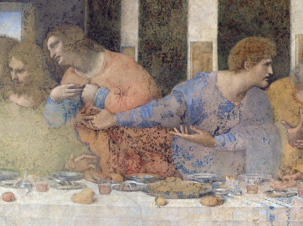 The Last Supper, 1495-97 (etter restaurering) (detalj av 227198) av Leonardo da Vinci
