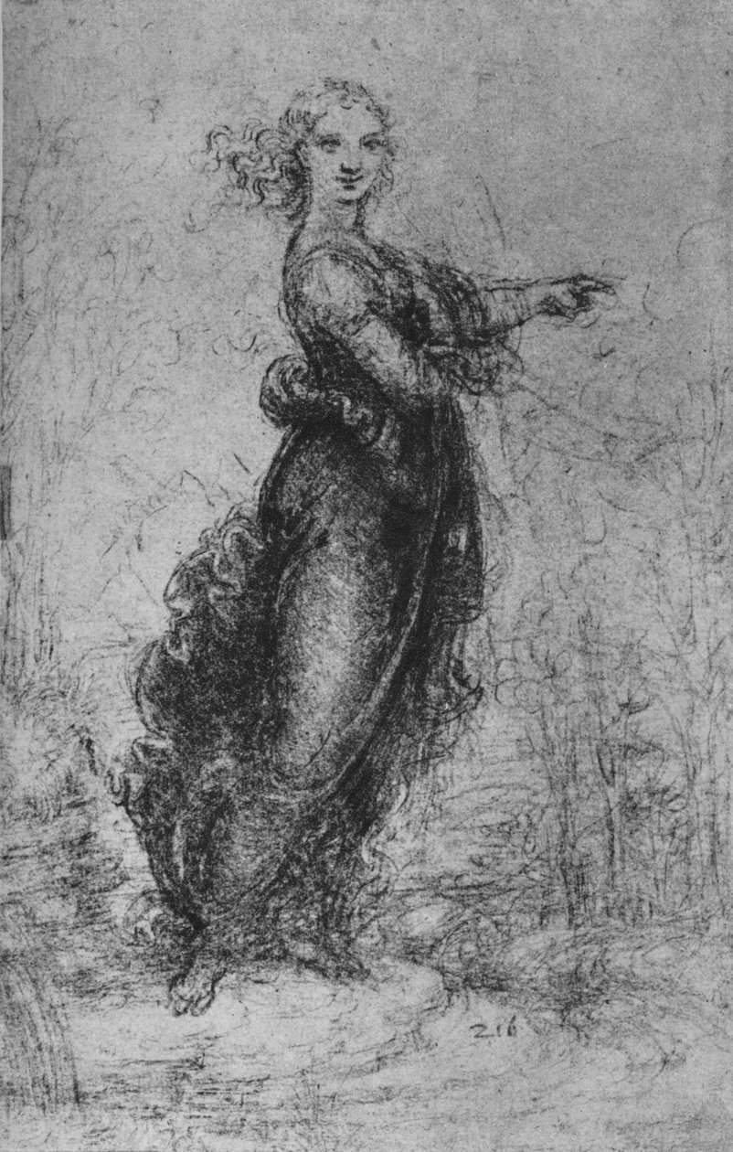 En ung kvinne som peker, c1480 1945 av Leonardo da Vinci