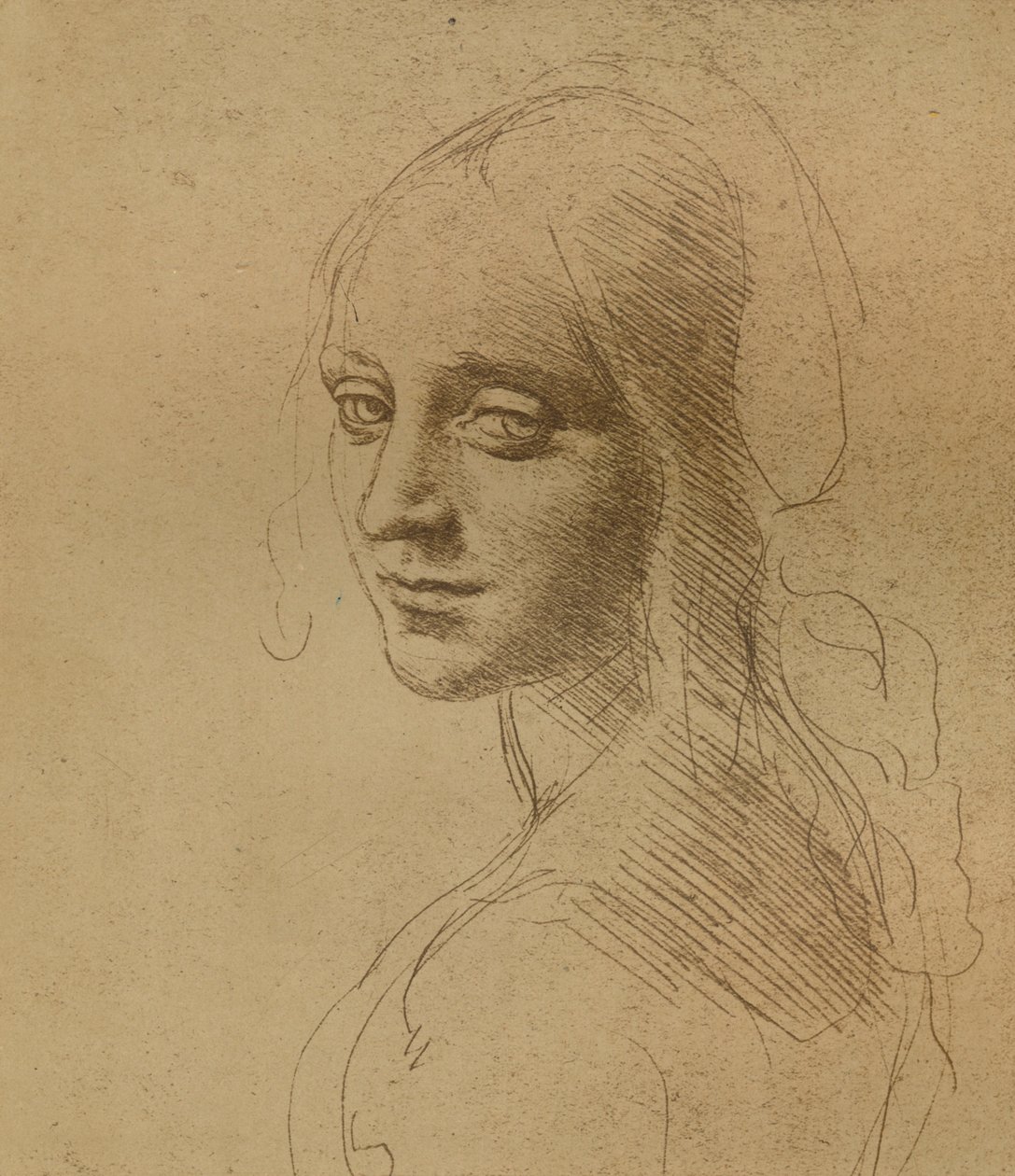 Et kvinnelig hode, c1472-c1519 1883, av Leonardo da Vinci