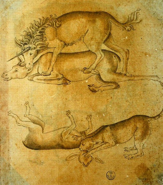 Dyr (penn, blekk og vask på papir) av Leonardo da Vinci