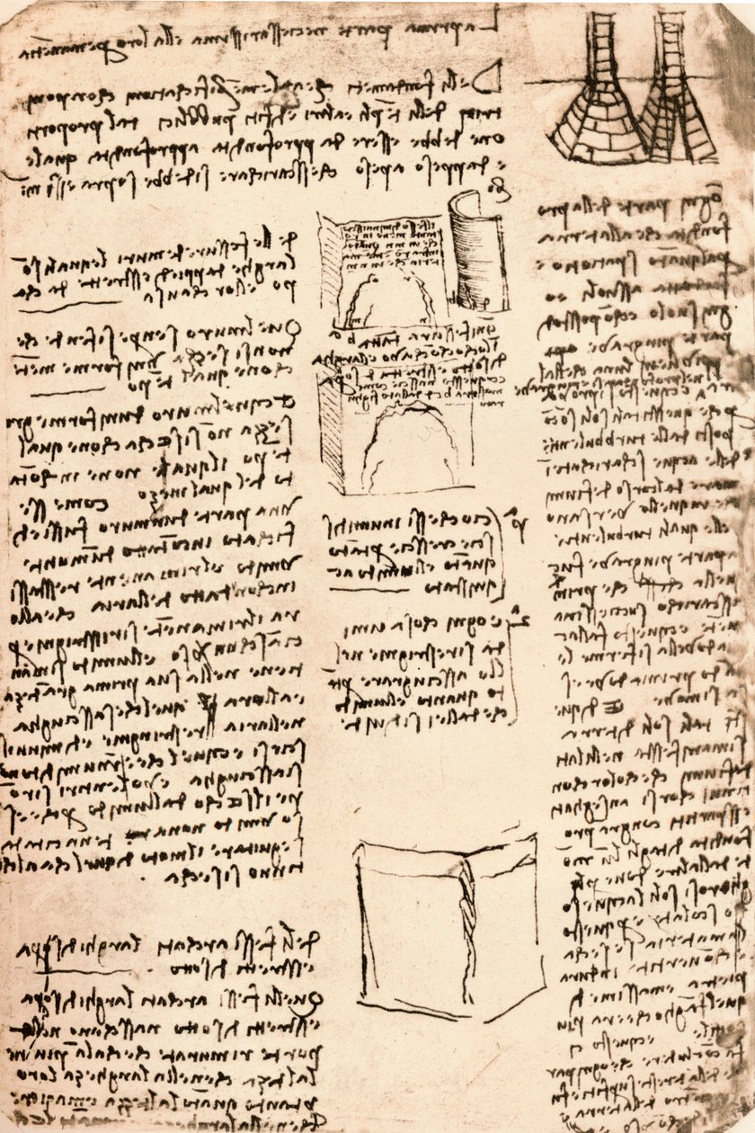 Arkitekttegning, c1472-c1519 1883 av Leonardo da Vinci