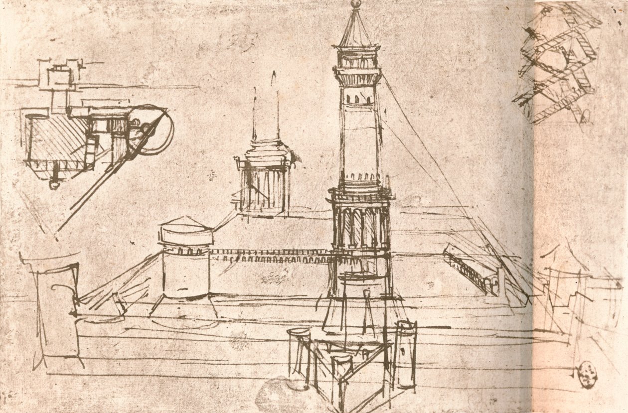 Arkitektur for slott, c1472-c1519 1883 av Leonardo da Vinci