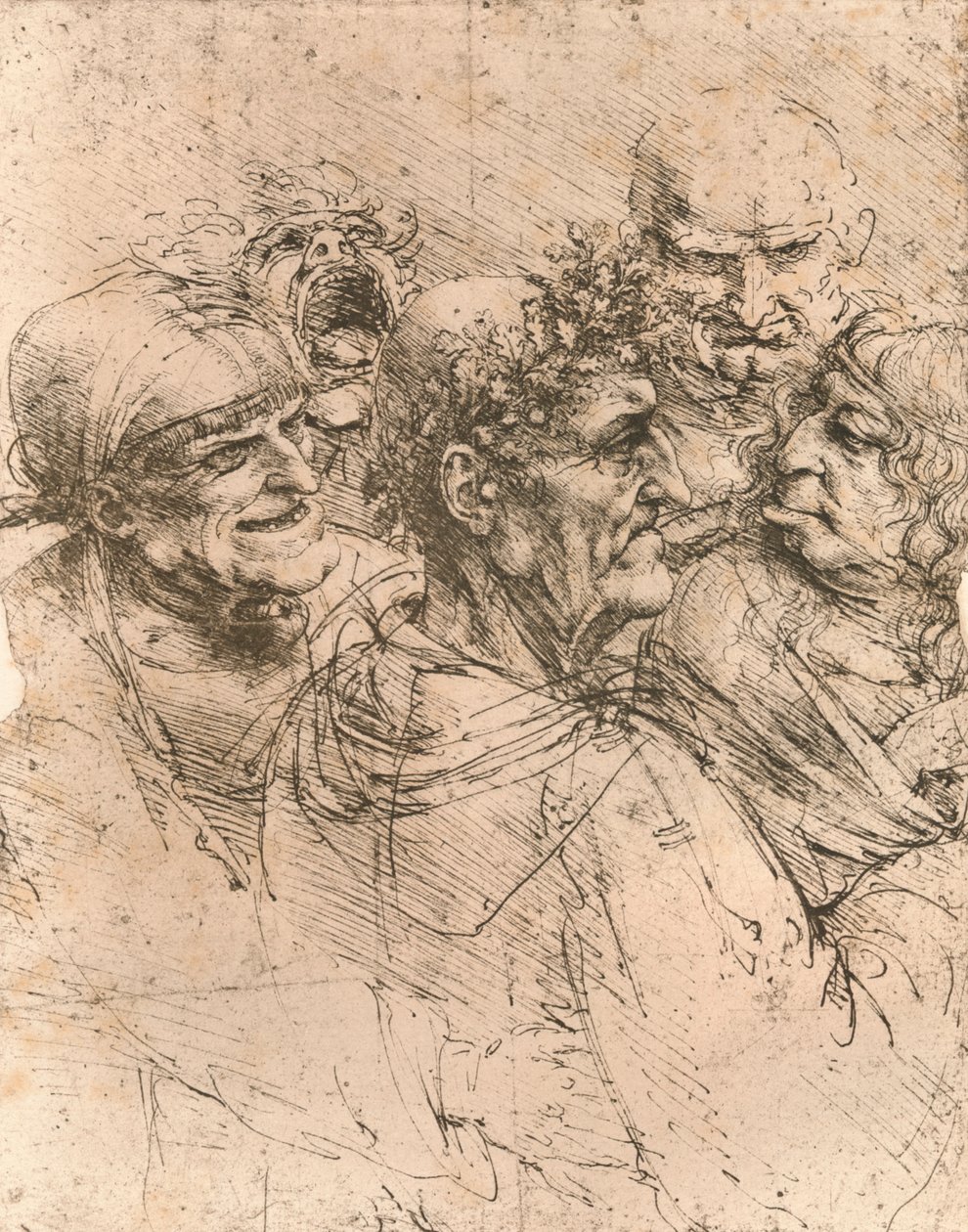 Tegning av karikaturer, c1472-c1519 1883 av Leonardo da Vinci