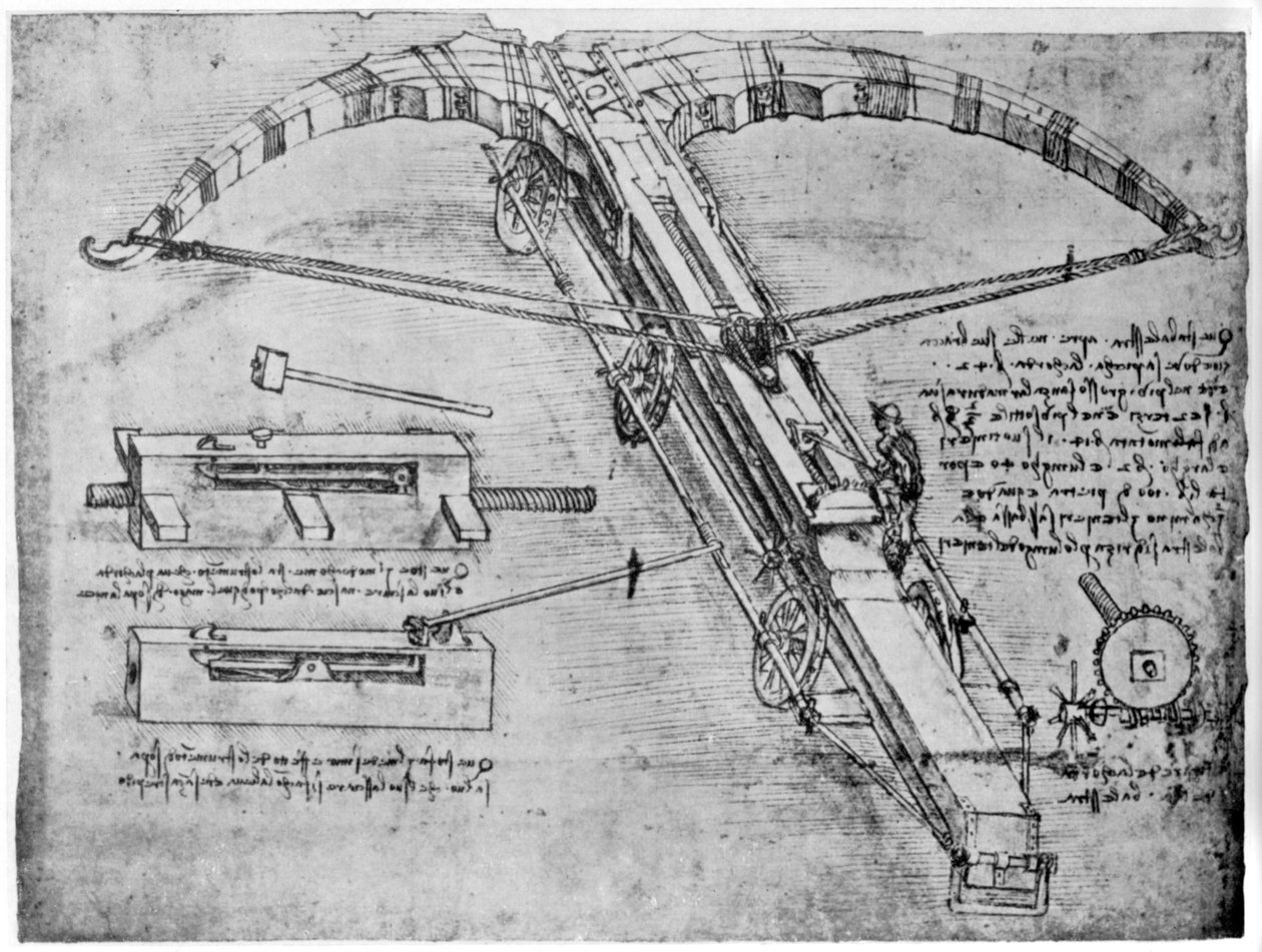 Gigantisk armbrøst, 1480-1485 1954 av Leonardo da Vinci
