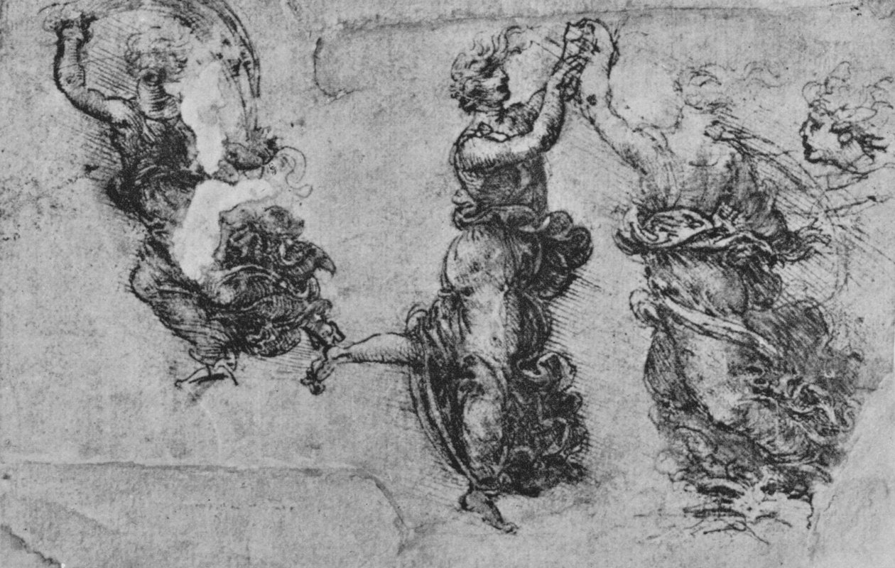 Studies of Dancing Nymphs, c1480 1945 av Leonardo da Vinci