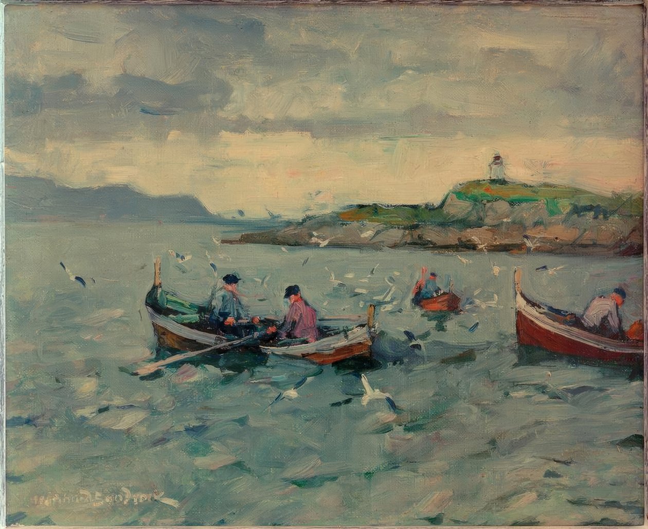 Fiskere i Lofoten av Leonhard Sandrock