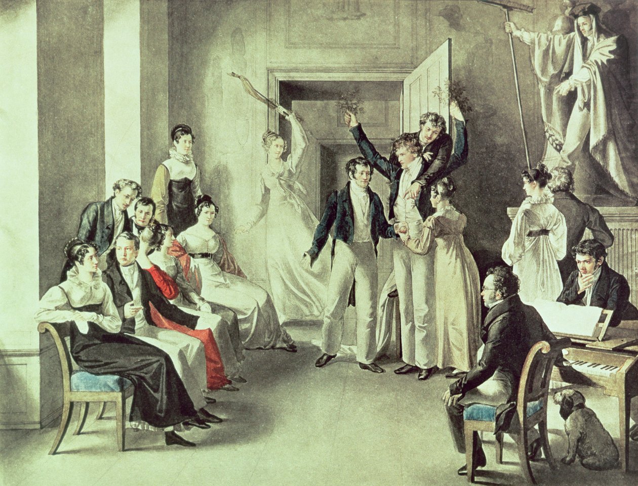 Familien til Franz Peter Schubert (1797-1828) spiller spill av Leopold Kupelwieser
