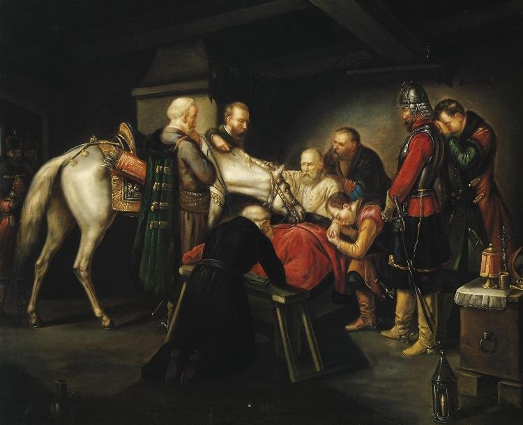 Der Tod des Czarniecki. Czarnieckis død. Polsk: Czarnieckis død. av Leopold Loeffler