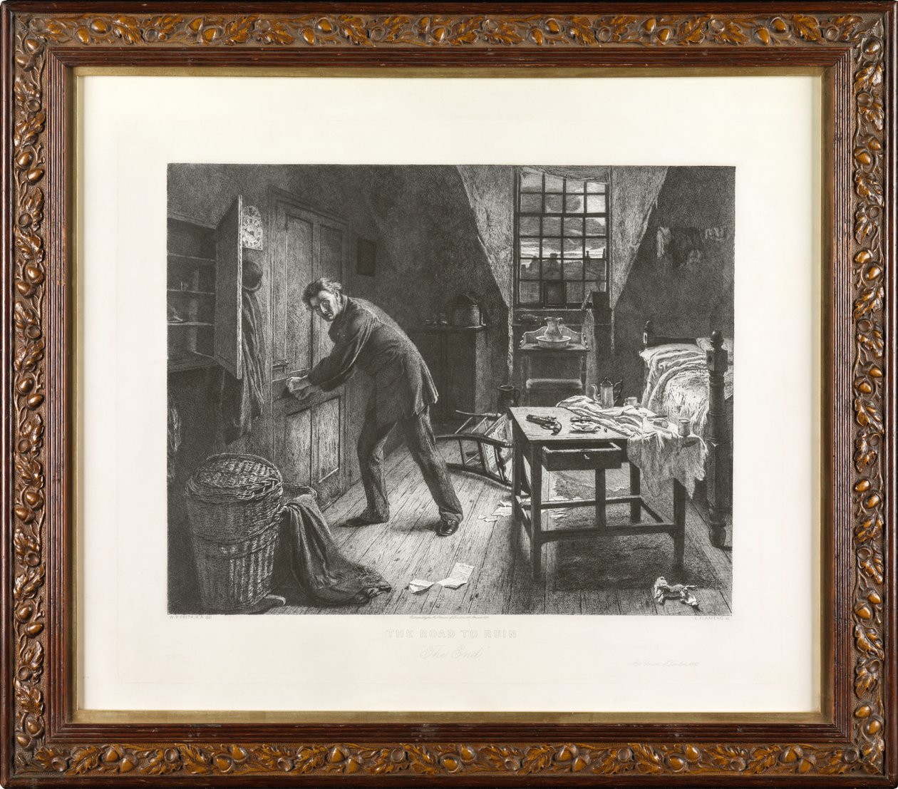 The Road to Ruin: The End (etsing) av Leopold Flameng
