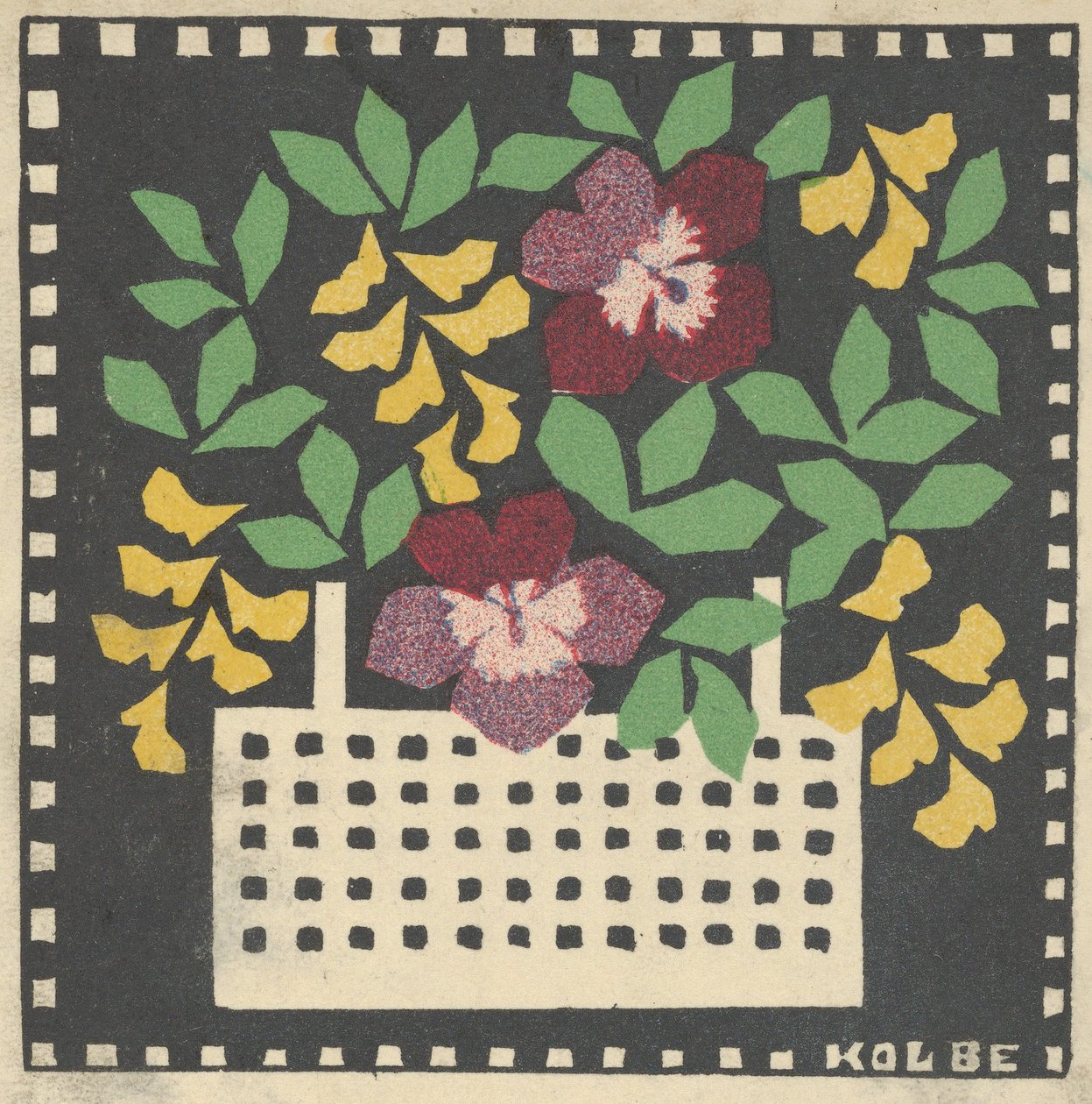 Kurv med blomster, 1907. av Leopoldine Kolbe
