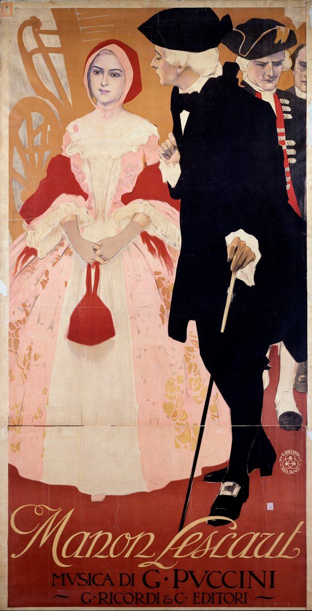 Manon Lescaut 1909 (plakat) av Leopoldo Metlicovitz