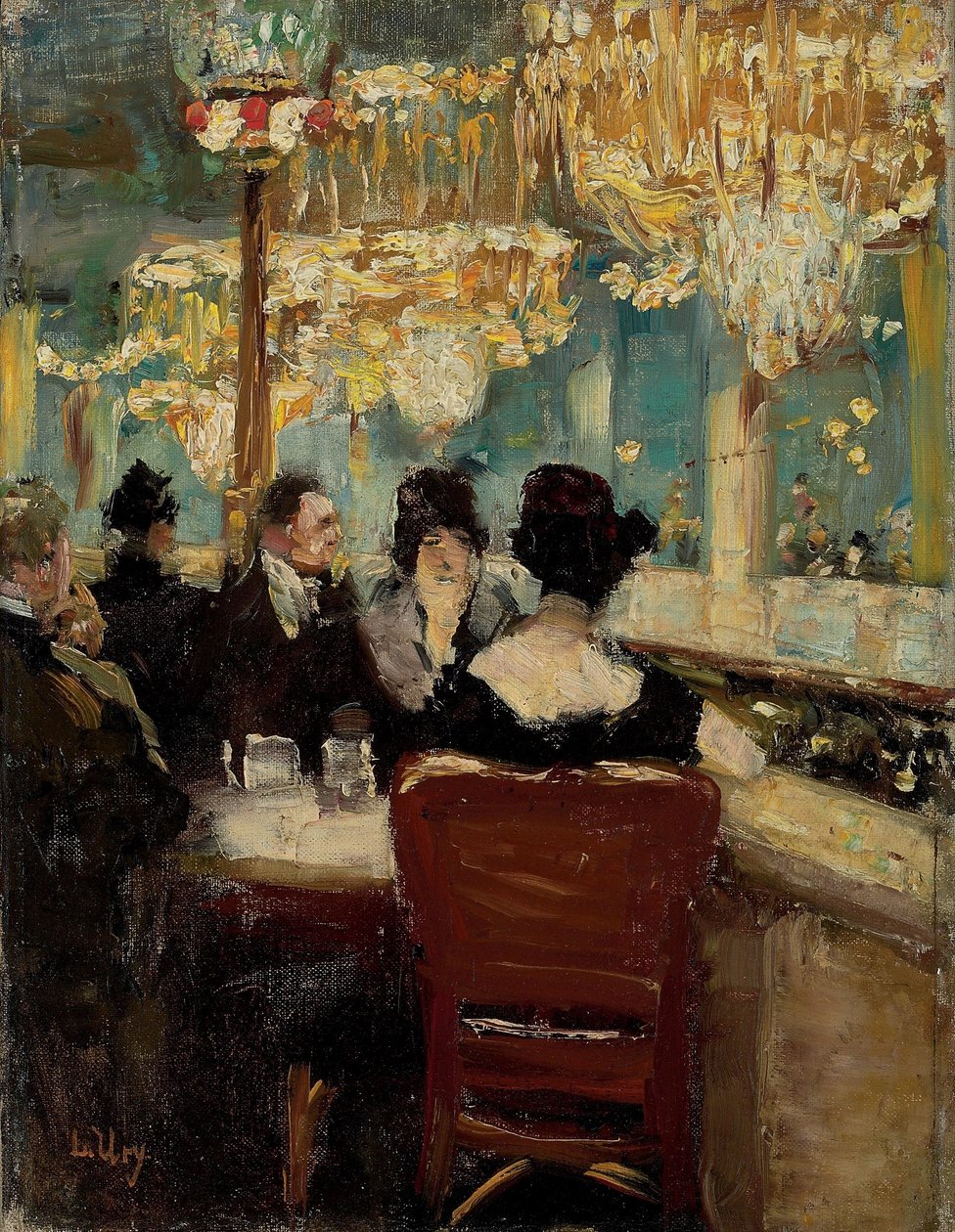 Galleri i Cafe Vaterland på Potsdamer Platz, Berlin av Lesser Ury