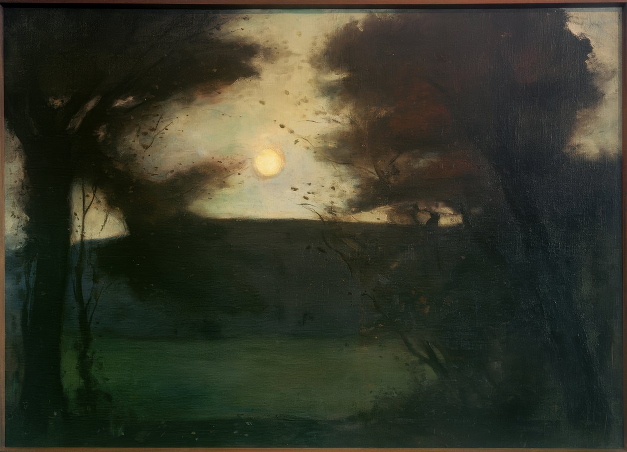 Måneoppgang over Grunewaldsee (månelandskap) av Lesser Ury