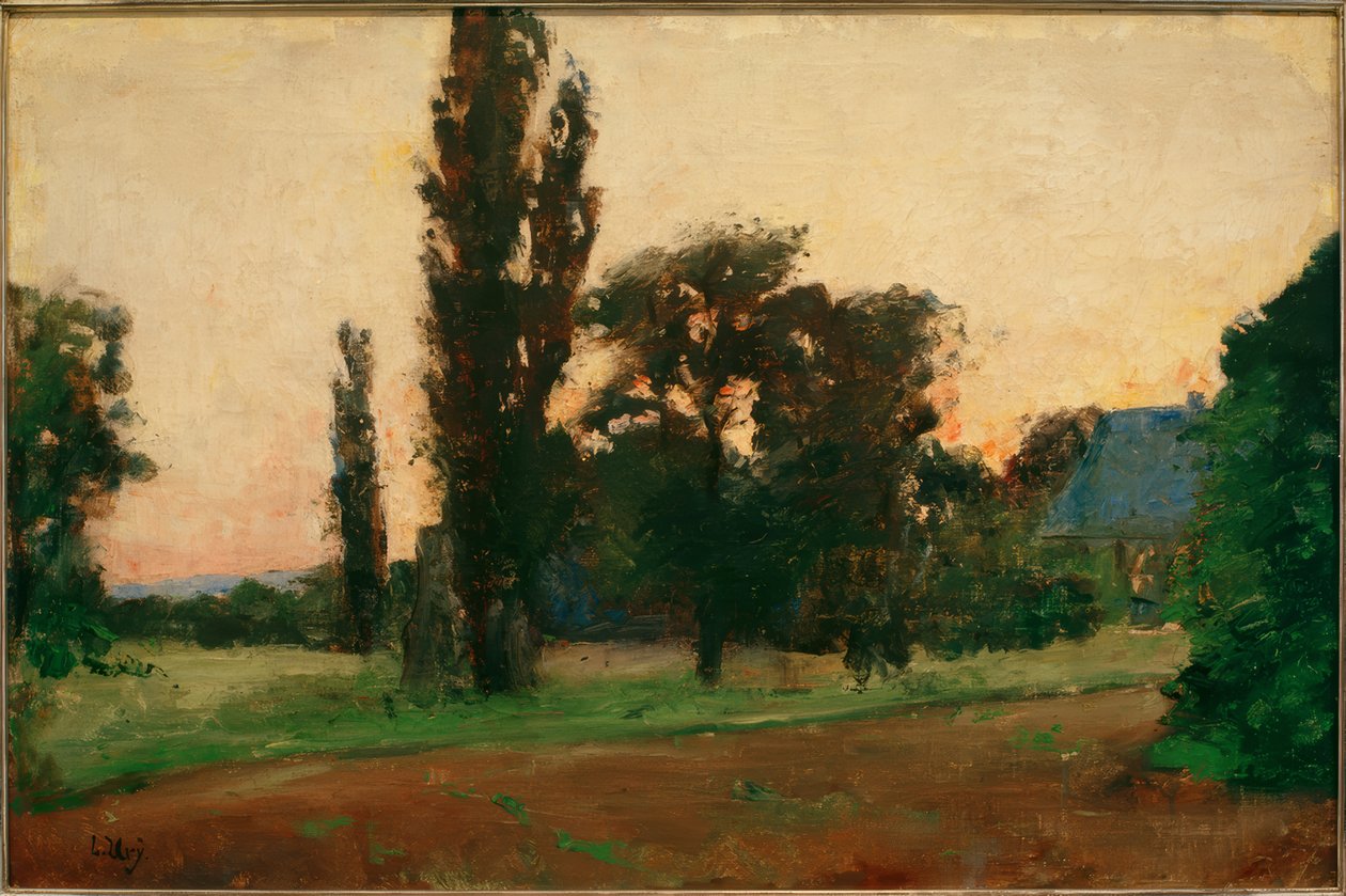 Kveldsstemning over det rhenske landskapet av Lesser Ury